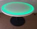 Green 48 Inch Round Light Up Glow Top Table with Round Black Cast Iron Base