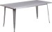 Silver 32 x 63 Rectangular Outdoor Retro Industrial Metal Table