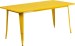 Yellow 32 x 63 Rectangular Outdoor Retro Industrial Metal Table