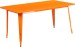 Orange 32 x 63 Rectangular Outdoor Retro Industrial Metal Table