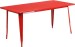 Red 32 x 63 Rectangular Outdoor Retro Industrial Metal Table