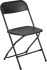 Black Outdoor Folding Chair with Plastic Seat and Back