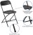 Black Outdoor Folding Chair with Plastic Seat and Back