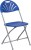 Blue Plastic Fan Back Folding Chair