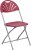 Burgundy Plastic Fan Back Folding Chair
