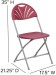 Burgundy Plastic Fan Back Folding Chair