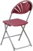 Burgundy Plastic Fan Back Folding Chair