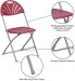 Burgundy Plastic Fan Back Folding Chair