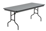 Gray Heavy Duty ABS Plastic Rectangular Folding Table