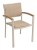 Outdoor Commercial Arm Chair with Natural Weave and Silver Frame