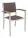 Outdoor Commercial Arm Chair with Java Color Weave and Silver Frame