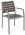 Outdoor Gray Synthetic Teak Restaurant Chair w/ Arms
