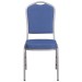 Blue Fabric Crown Back Stacking Banquet Chair Front View