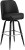 Black Vinyl Bucket Swivel Bar Stool