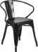 Black Outdoor Metal Retro Industrial Arm Chair