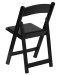 Back View Black Resin Folding Wedding Chair