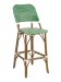 French Rattan Outdoor Bistro Bar Stool w/ Bamboo Frame