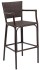 Dark Java Weave Outdoor Bar Stool with Arms