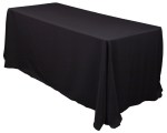 Rectangular Black Polyester Table Linen