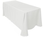 White Rectangular Polyester Table Linen