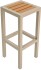 Square Backless Patio Bar Stool w/ Synthetic Teak Seat