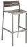 Outdoor Gray Synthetic Teak Bar Stool w/ Gray Frame