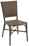 Outdoor Rattan Restaurant Side Chair Java w/ Walnut Frame