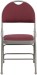 Burgundy Fabric Seat Triple Braced Metal Folding Chair with Easy-Carry Handle