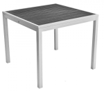 Square Patina Gray Faux Teak Inlay Table