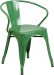 Green Outdoor Metal Retro Industrial Arm Chair
