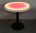 30 Inch Round Light Up Glow Top Table with Round Black Iron Base