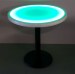 30 Inch Round Light Up Glow Top Table with Round Black Iron Base
