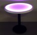 30 Inch Round Light Up Glow Top Table with Round Black Iron Base