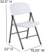 White Folding Plastic Chair w/ Charcoal Gray Frame