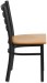 Black Metal Ladder Back Restaurant Chair w/ Natural Wood Seat