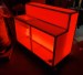 52 Inch Long White Portable Event Bar with LED Lighting on Wheels