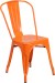 Orange Outdoor Metal Retro Industrial Side Chair