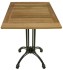 Square Teak Table with Cast Iron Base