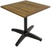 Square Teak with Black Modern Base