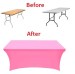 Pink 30x72 6 Foot Stretch Spandex Table Cover