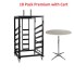 10 Pack Premium 30 Round Adjustable Height Cocktail Tables with Cart