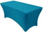 Turquoise Rectangular Stretch Spandex Table Cover