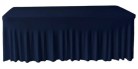Navy Blue Rectangular Wavy Table Cover
