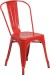 Red Outdoor Metal Retro Industrial Side Chair