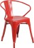 Red Outdoor Metal Retro Industrial Arm Chair