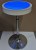 Round Battery Powered LED Table Blue - Shown in lighted room