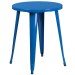 Blue  Industrial Metal 24 Inch Round Table