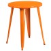 Orange  Industrial Metal 24 Inch Round Table