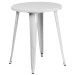 White  Industrial Metal 24 Inch Round Table