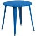 Blue 30 Inch Round Outdoor Retro Industrial Metal Table